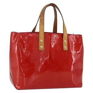 LOUIS VUITTON Monogram Vernis Reade PM Hand Bag Red Rouge M91088 LV Auth hk3277